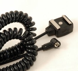 HSF-PC-16C Hot Shoe Female to PC 16 ft coiled cord